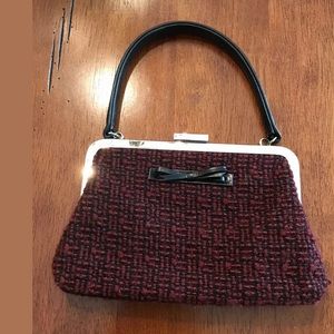 THE SAK Red & Black Tweed Mini Bag Purse Evening